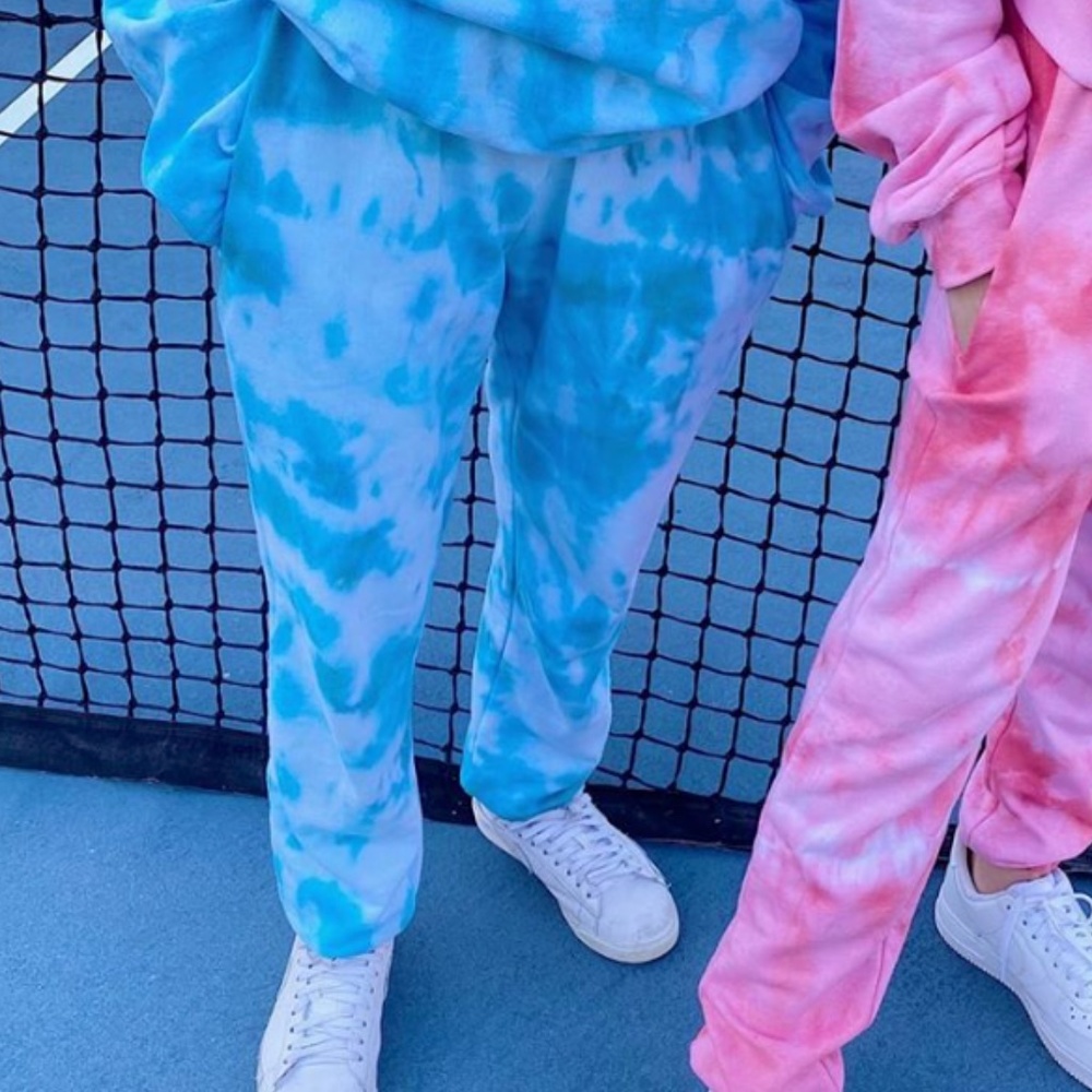 blue tie dye sweatpants not worn ever